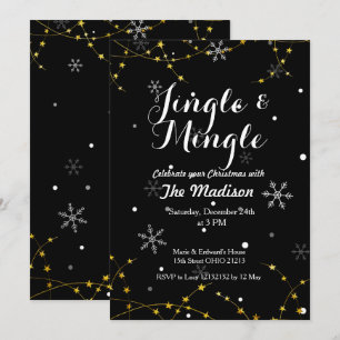 Convite de Natal de Férias Jingle e Mingle