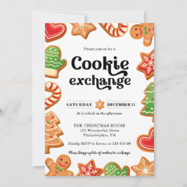 Convite de Natal de Festa de Troca de Cookies