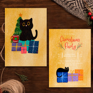 Convite de Natal de Gato Preto Café Laranja