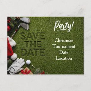 Convite de Natal de golfe para guardar a data