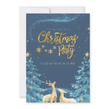 Convite de Natal de inverno com flocos de neve mod