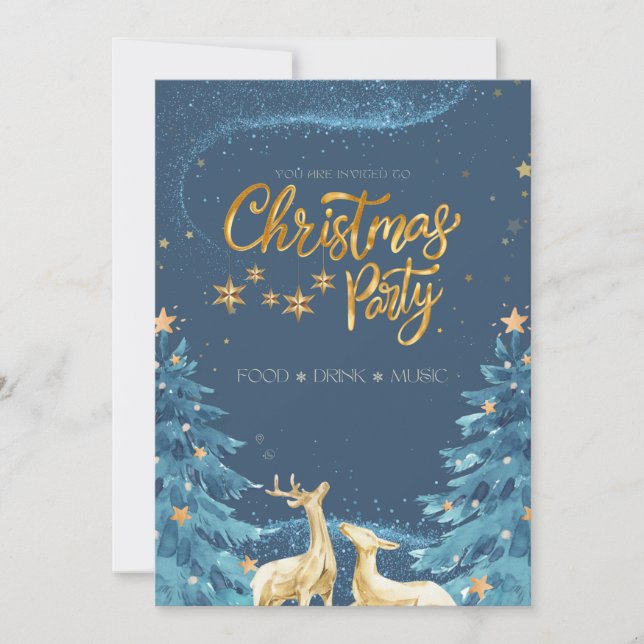 Convite de Natal de inverno com flocos de neve mod (Frente)
