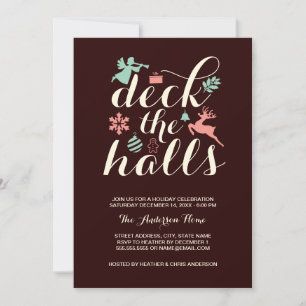 Convite de Natal Deck The Halls
