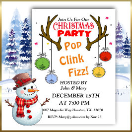 Convite de Natal Deer Antlers