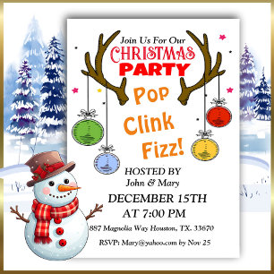 Convite de Natal Deer Antlers