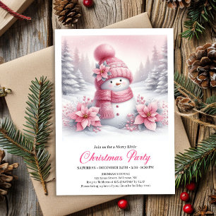 Convite de Natal Digital Infantil Homem de Neve Ro