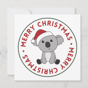 Convite de Natal do Koala Neve Inverno Animais Coa