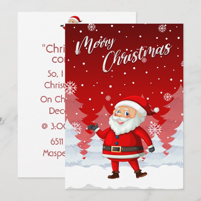 Convite de Natal do Papai Noel ("Spread the joy of the season with this bright and jolly Santa invitation")