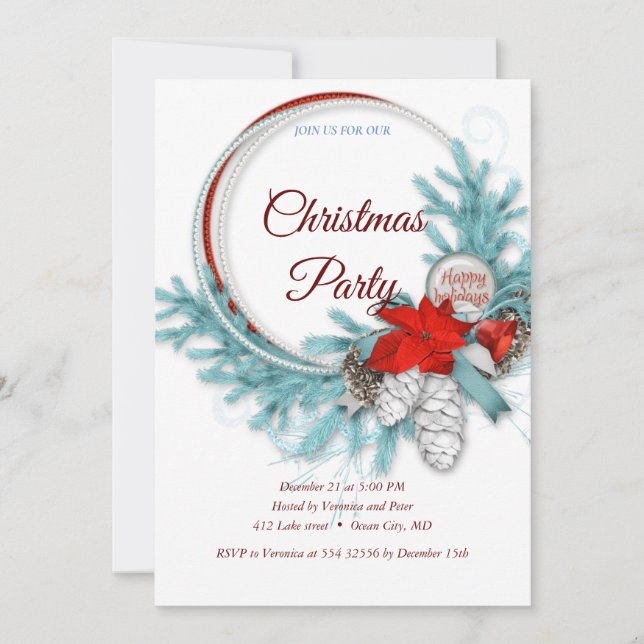 Convite de Natal doce e elegante (Frente)