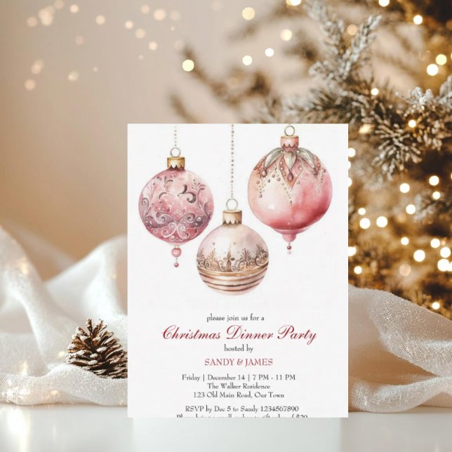 Convite de Natal Elegante com Aquarela para Festa (Criador carregado)