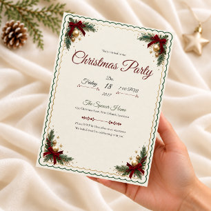 Convite de Natal Elegante com Recorte para Festa d