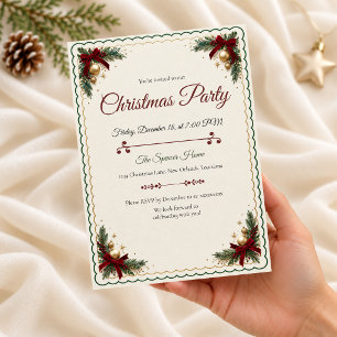 Convite de Natal Elegante com Recorte para Festa d