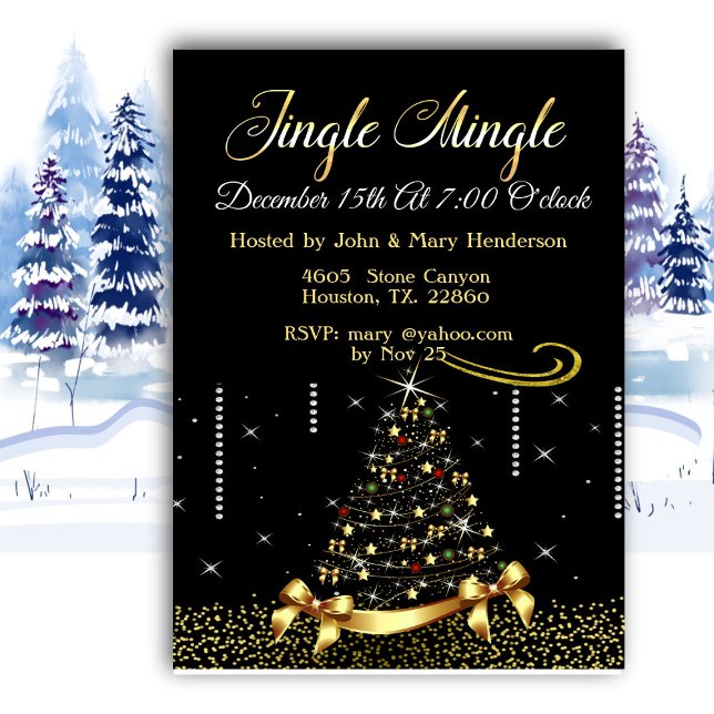 Convite de Natal Elegante Jingle Mingle (Criador carregado)