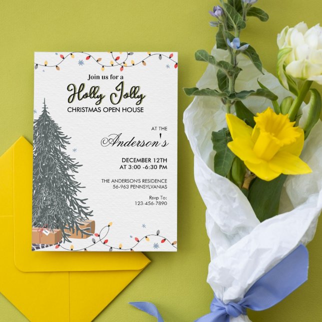 Convite de Natal Elegante Moderno de Xadrez para F (Elegant Modern Plaid Christmas Party Invitation)