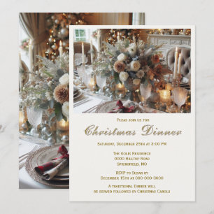 Convite de Natal Elegante para Jantar