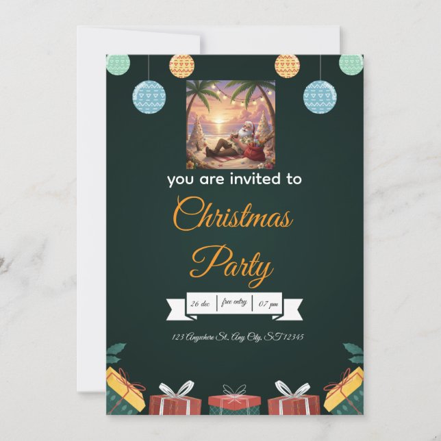 Convite de Natal Elegante – Um Design Festivo (Frente)