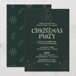 Convite de Natal Elegante Verde – Férias