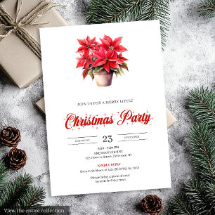 Convite de Natal em Aquarela Elegante em Vermelho