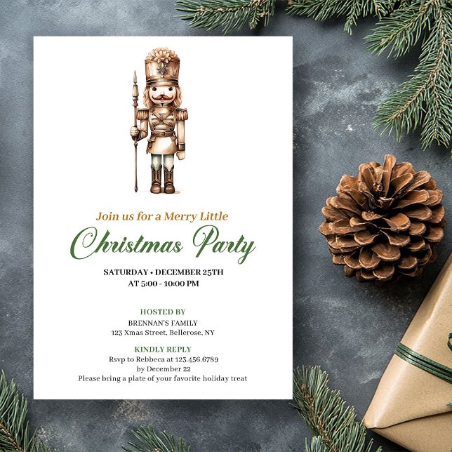 Convite de Natal em Cores Neutras e Terrosas Elega (Elegant Neutral Earthy Colors Christmas Invitation)