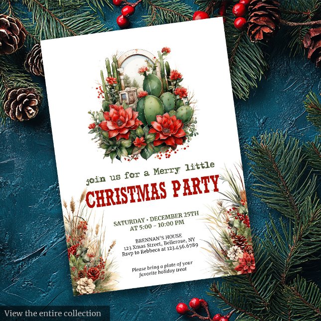 Convite de Natal em estilo rancho para impressão (Ranch style Christmas party printable invite

)