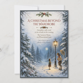 Convite de Natal Encantado Inspirado em Narnia