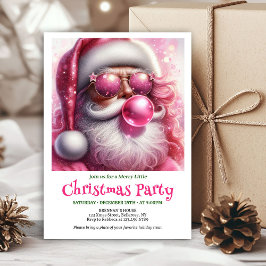 Convite de Natal engraçado com bolha de chiclete r