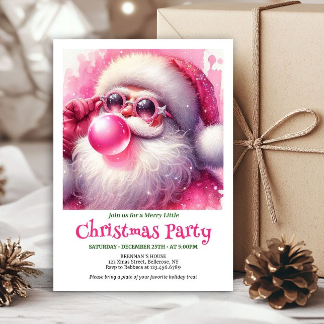 Convite de Natal engraçado óculos de sol Papai Noe (Printable Funny Santa Sunglasses Christmas Invitation

)