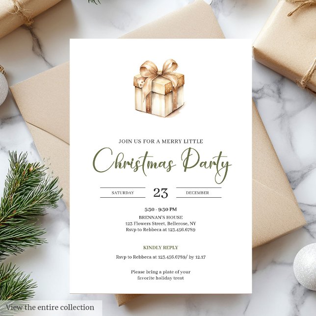 Convite de Natal Escandinavo Minimalista Aconchega (Cozy Minimalist Scandinavian Christmas Invitation)
