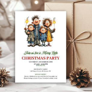 Convite de Natal Festivo e Divertido para Família 