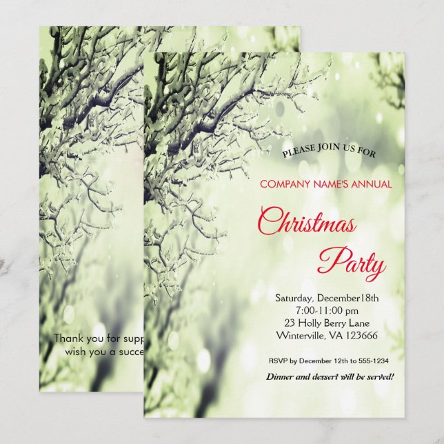 Convite de Natal festivo elegante (Frente/Verso)