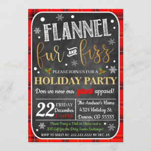 Convite de Natal Flannel fur & Fizz