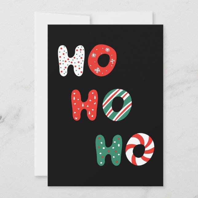 Convite de Natal Ho Ho Ho (Frente)