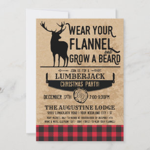 Convite de Natal Lumberjack - Xadrez de Buffalo