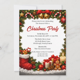 Convite de Natal Luxuoso para Festa