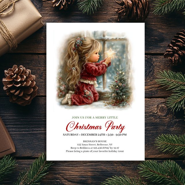 Convite de Natal Magia Minimal Cena Aconchegante A (Christmas Magic Invitation Minimal Cozy Scene Art)