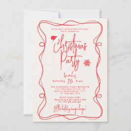Convite de Natal Manuscrito Marfim para Festa de N