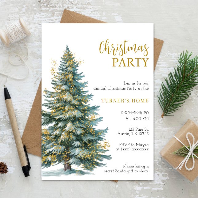 Convite de Natal Minimalista Elegante para Festa (Criador carregado)
