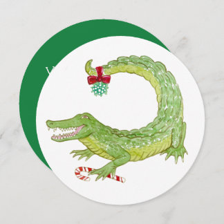 Convite de Natal Mistletoy Gator