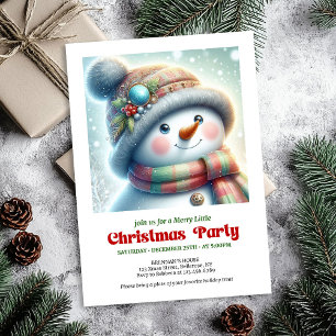 Convite de Natal moderno de boneco de neve editáve