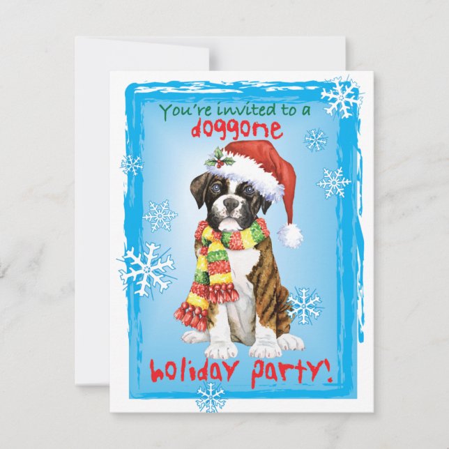 Convite de Natal no Natal Boxer (Frente)