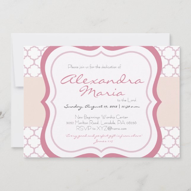 Convite de Natal para a Dedicação de Bebês Trendy (Frente)