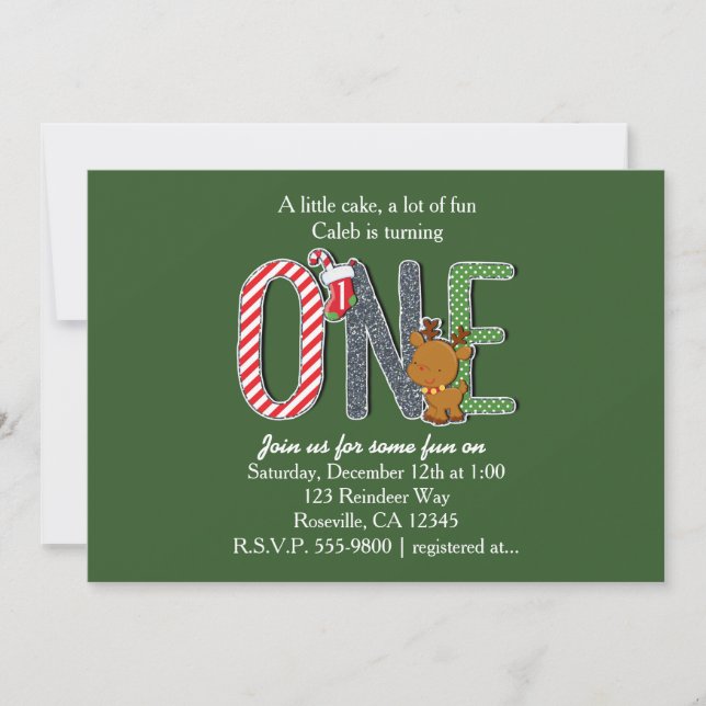 Convite de Natal para a Festa de 1º Aniversário do (Frente)