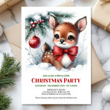 Convite de Natal para crianças com aquarela de cer