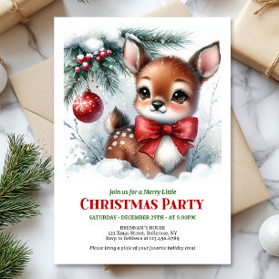 Convite de Natal para crianças com aquarela de cer