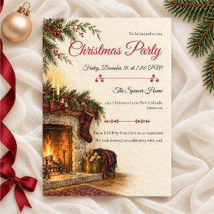 Convite de Natal para Festa ao Pé da Lareira Xadre