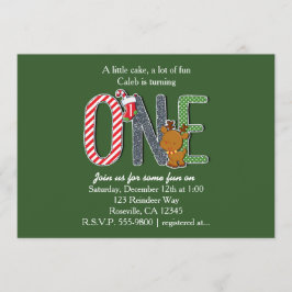 Convite de Natal para Festa de Aniversário de 1 an