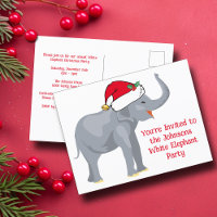 Convite de Natal para Festa de Elefante Branco Bon