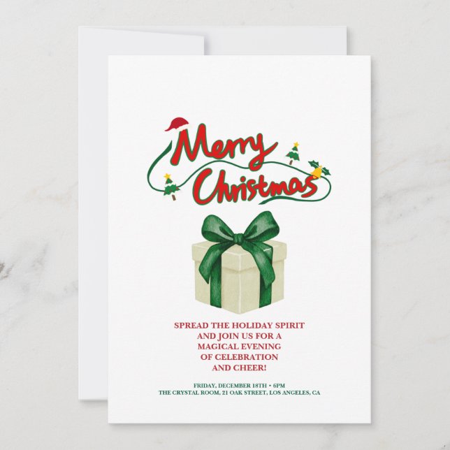 Convite de Natal para Festa de Luxo (Frente)