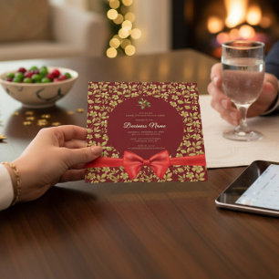 Convite de Natal para Festa de Negócios em Dourado