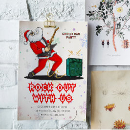 Convite de Natal para Festa de Rock